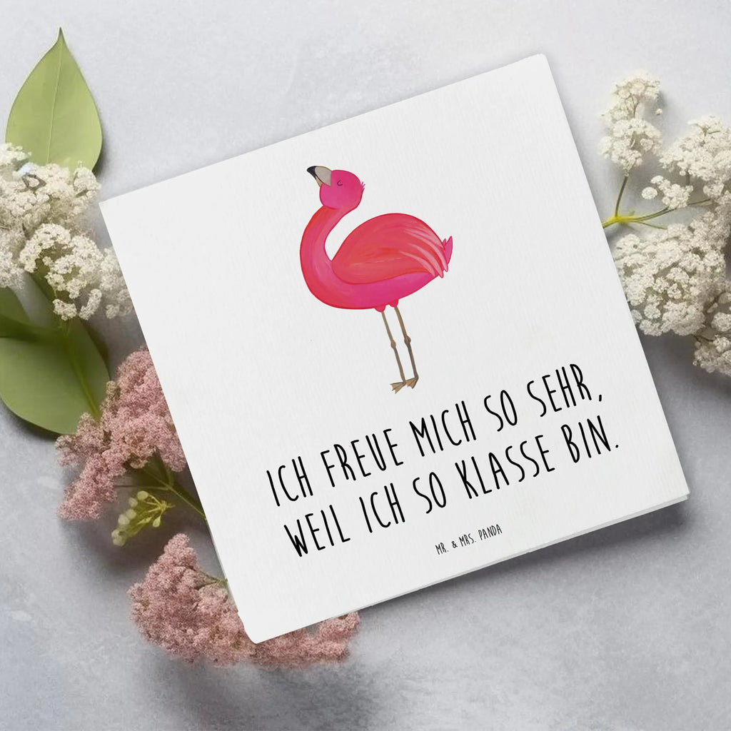 Deluxe Karte Flamingo Stolz Hochwertige Klappkarte, Karte, Hochzeitskarte, Grußkarte, Einladungskarte, Glückwunschkarte, Geburtstagskarte, Hochwertige Grußkarte, Klappkarte, Flamingo, Selbstliebe, beste Freundin, stolz, Mama, Selbstakzeptanz, Freundin, Tochter, Schwester, Freude