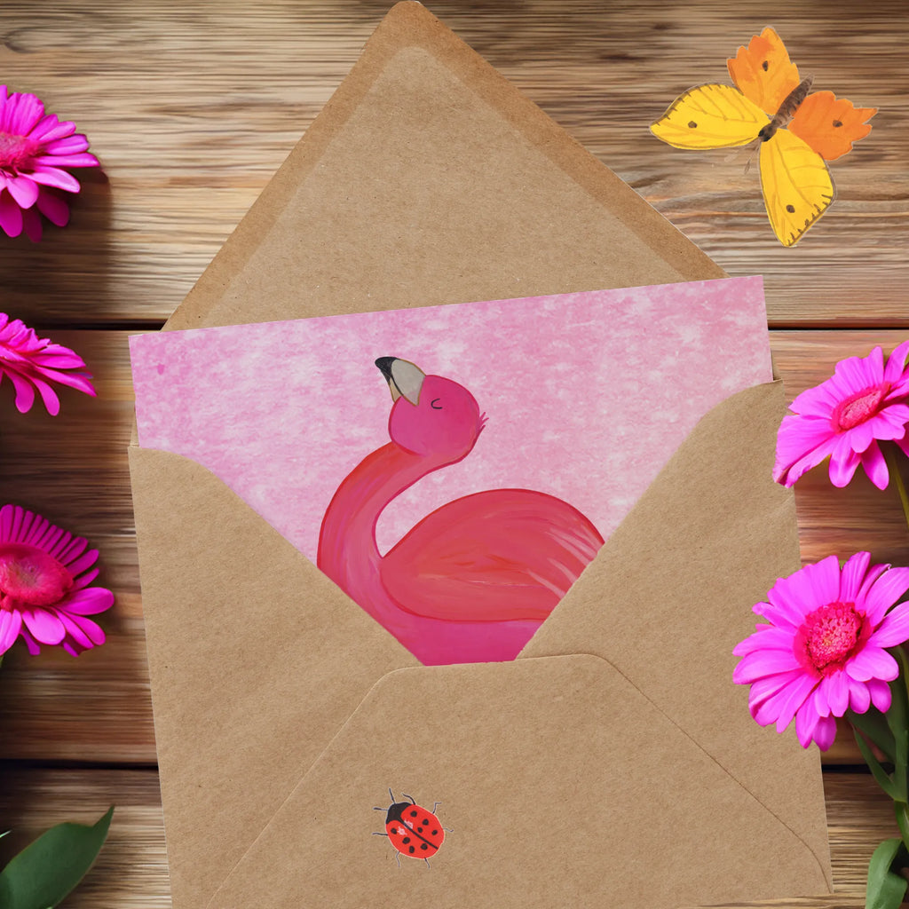 Deluxe Karte Flamingo Stolz Hochwertige Klappkarte, Karte, Hochzeitskarte, Grußkarte, Einladungskarte, Glückwunschkarte, Geburtstagskarte, Hochwertige Grußkarte, Klappkarte, Flamingo, Selbstliebe, beste Freundin, stolz, Mama, Selbstakzeptanz, Freundin, Tochter, Schwester, Freude