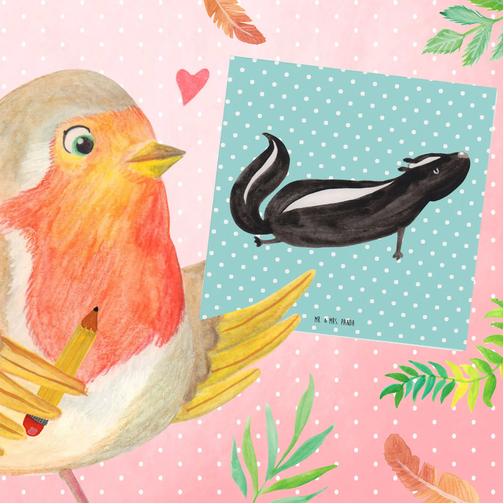 Deluxe Card skunk yoga Glückwunschkarte, doppelkarte, faltkarte, Klappkarte, Grußkarte, anlasskarte, Stinktier, Skunk, Lebe, Stinki, Yoga, Liebe, Lache, Namaste, Wildtier, Raubtier, Stinker