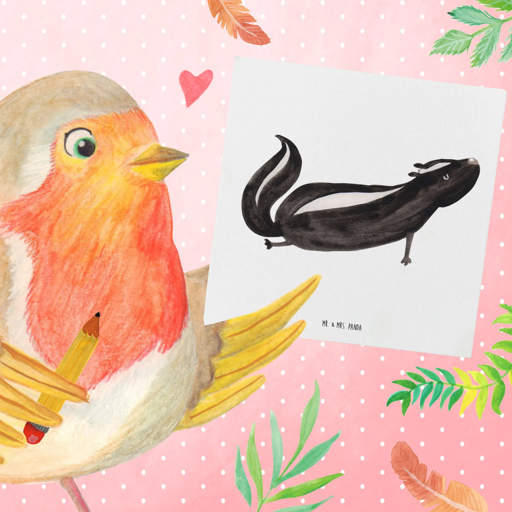 Deluxe Card skunk yoga Glückwunschkarte, doppelkarte, faltkarte, Klappkarte, Grußkarte, anlasskarte, Stinktier, Skunk, Lebe, Stinki, Yoga, Liebe, Lache, Namaste, Wildtier, Raubtier, Stinker