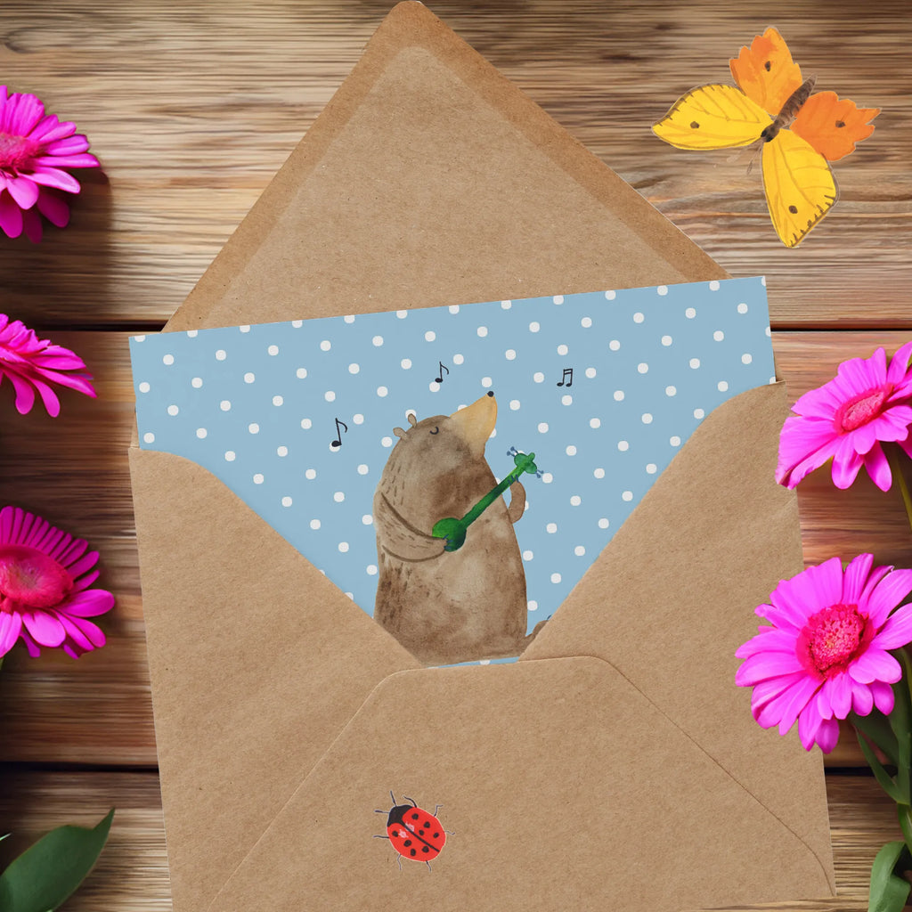 Deluxe Card bear song anlasskarte, Glückwunschkarte, doppelkarte, Grußkarte, Klappkarte, faltkarte, Teddybär, Teddy, Bär, Valentinstag, Bear, Bärchen, Partner, Geschenk, Song, Liebeslied, Lied, Herz, Frau, Valentine, Freundin, Spruch, Liebe