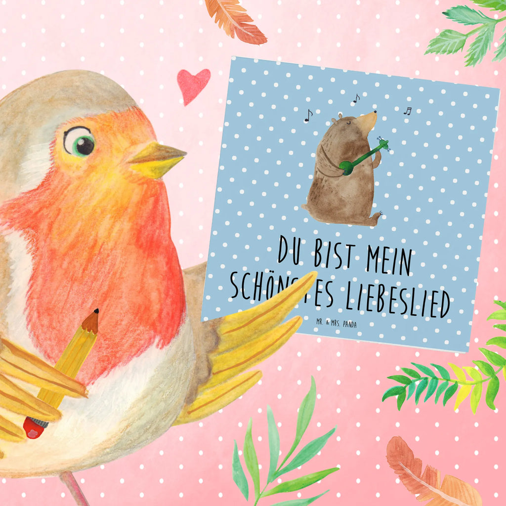 Deluxe Card bear song anlasskarte, Glückwunschkarte, doppelkarte, Grußkarte, Klappkarte, faltkarte, Teddybär, Teddy, Bär, Valentinstag, Bear, Bärchen, Partner, Geschenk, Song, Liebeslied, Lied, Herz, Frau, Valentine, Freundin, Spruch, Liebe