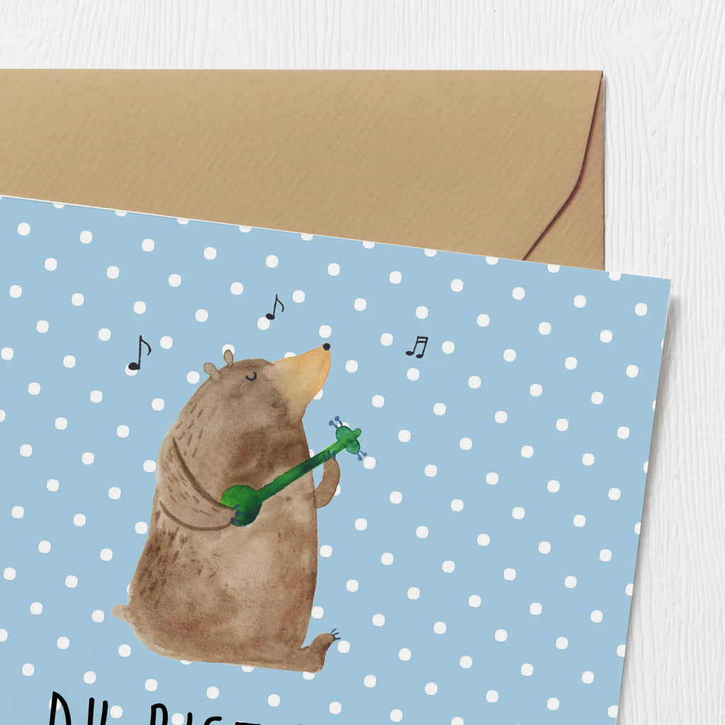 Deluxe Card bear song anlasskarte, Glückwunschkarte, doppelkarte, Grußkarte, Klappkarte, faltkarte, Teddybär, Teddy, Bär, Valentinstag, Bear, Bärchen, Partner, Geschenk, Song, Liebeslied, Lied, Herz, Frau, Valentine, Freundin, Spruch, Liebe