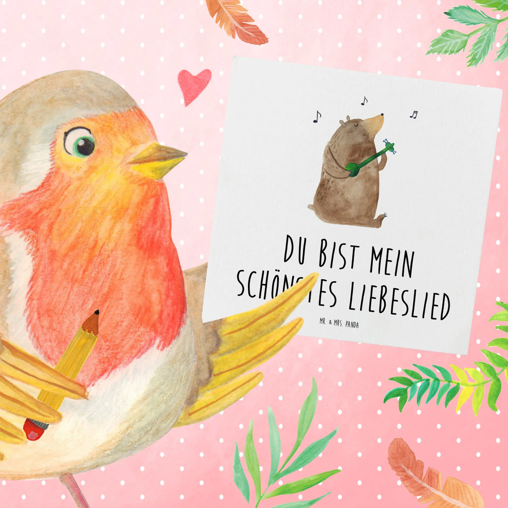 Deluxe Card bear song anlasskarte, Glückwunschkarte, doppelkarte, Grußkarte, Klappkarte, faltkarte, Teddybär, Teddy, Bär, Valentinstag, Bear, Bärchen, Partner, Geschenk, Song, Liebeslied, Lied, Herz, Frau, Valentine, Freundin, Spruch, Liebe