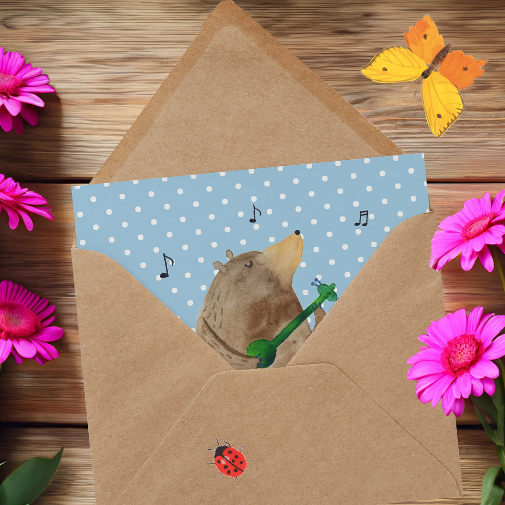 Deluxe Card bear song anlasskarte, Glückwunschkarte, doppelkarte, Grußkarte, Klappkarte, faltkarte, Teddybär, Teddy, Bär, Valentinstag, Bear, Bärchen, Partner, Geschenk, Song, Liebeslied, Lied, Herz, Frau, Valentine, Freundin, Spruch, Liebe