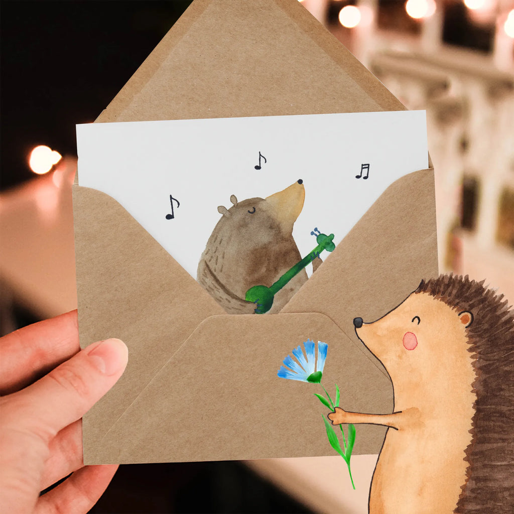 Deluxe Card bear song anlasskarte, Glückwunschkarte, doppelkarte, Grußkarte, Klappkarte, faltkarte, Teddybär, Teddy, Bär, Valentinstag, Bear, Bärchen, Partner, Geschenk, Song, Liebeslied, Lied, Herz, Frau, Valentine, Freundin, Spruch, Liebe