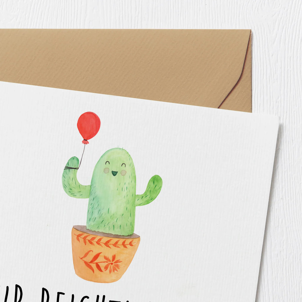 Deluxe Card cactus balloon Klappkarte, Grußkarte, doppelkarte, Glückwunschkarte, faltkarte, anlasskarte, Kakteen, Kaktus, Freund, Prüfung, Freundin, Luftballon, Büroalltag, Neustart, Freude, Büro, Ausbildung, Stress