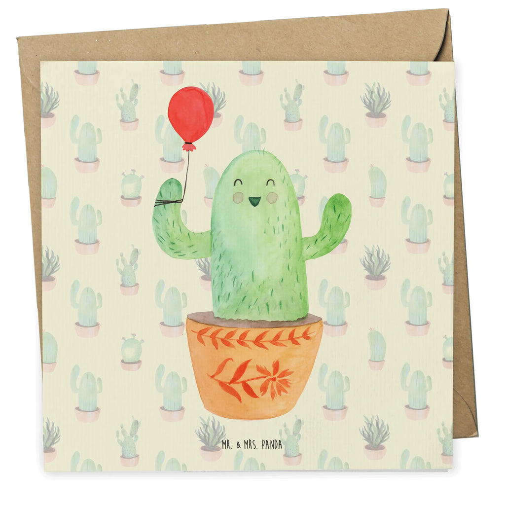 Deluxe Card cactus balloon Klappkarte, Grußkarte, doppelkarte, Glückwunschkarte, faltkarte, anlasskarte, Kakteen, Kaktus, Freund, Prüfung, Freundin, Luftballon, Büroalltag, Neustart, Freude, Büro, Ausbildung, Stress