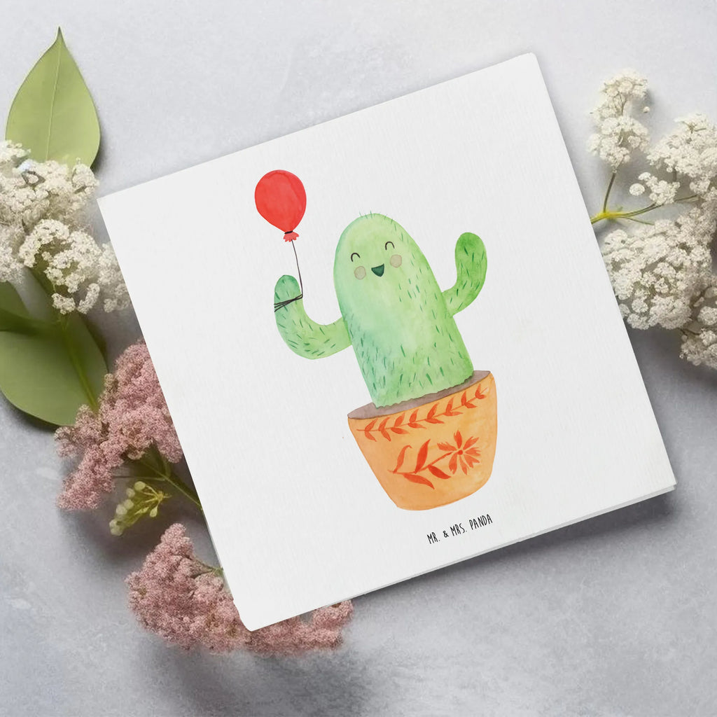 Deluxe Card cactus balloon Klappkarte, Grußkarte, doppelkarte, Glückwunschkarte, faltkarte, anlasskarte, Kakteen, Kaktus, Freund, Prüfung, Freundin, Luftballon, Büroalltag, Neustart, Freude, Büro, Ausbildung, Stress