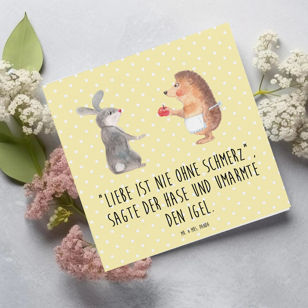 Deluxe Karte Hase Igel Geburtstagskarte, Hochwertige Klappkarte, Karte, Hochwertige Grußkarte, Grußkarte, Glückwunschkarte, Klappkarte, Hochzeitskarte, Einladungskarte, Tiermotive, Gute Laune, lustige Sprüche, Tiere, Trösten, Igel und Hase, Spruch romantisch, Trennungsschmerz, Igel, Liebeskummer Geschenk, Hase, Herzschmerz, Liebe Spruch