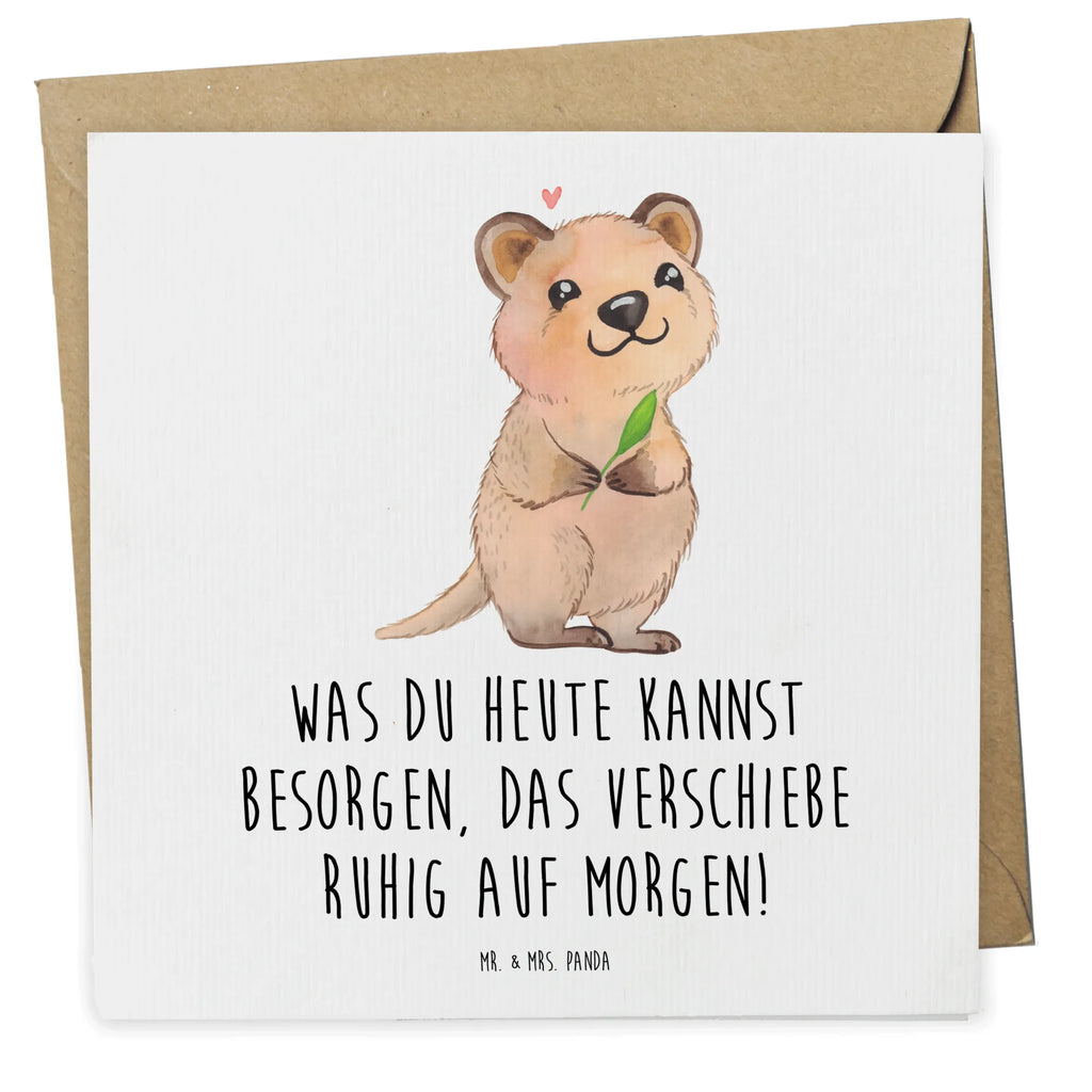 Deluxe Card Quokka Happy Hochwertige Klappkarte, Hochzeitskarte, Karte, Einladungskarte, Grußkarte, Geburtstagskarte, Klappkarte, Glückwunschkarte, Hochwertige Grußkarte, Tiermotive, Gute Laune, lustige Sprüche, Tiere, Lustiger Spruch, Quokka, Dinge erledigen, Verschieben, Aufschieberitis, Niedliches Tier
