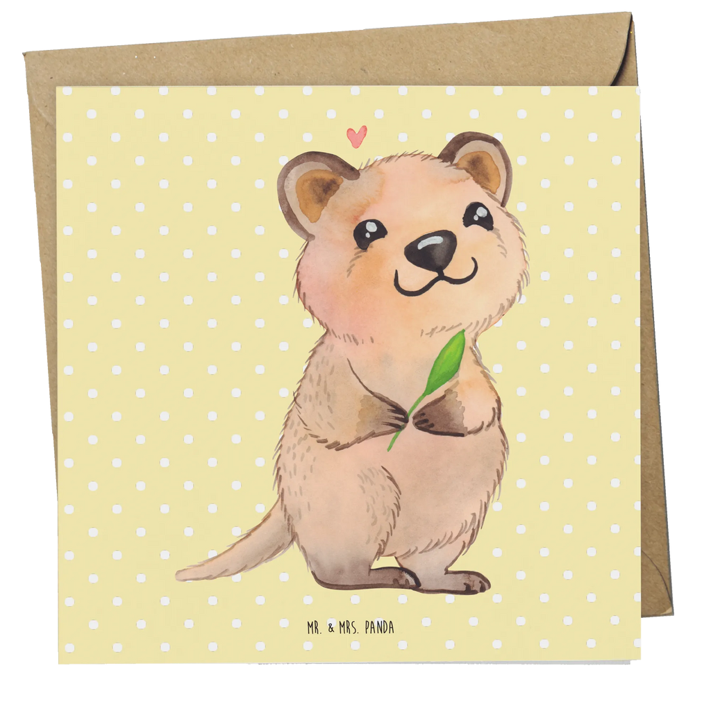 Deluxe Card Quokka Happy Hochwertige Klappkarte, Hochzeitskarte, Karte, Einladungskarte, Grußkarte, Geburtstagskarte, Klappkarte, Glückwunschkarte, Hochwertige Grußkarte, Tiermotive, Gute Laune, lustige Sprüche, Tiere, Lustiger Spruch, Quokka, Dinge erledigen, Verschieben, Aufschieberitis, Niedliches Tier
