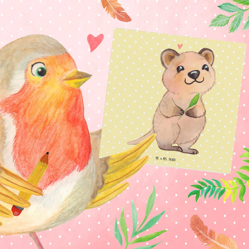 Deluxe Card Quokka Happy Hochwertige Klappkarte, Hochzeitskarte, Karte, Einladungskarte, Grußkarte, Geburtstagskarte, Klappkarte, Glückwunschkarte, Hochwertige Grußkarte, Tiermotive, Gute Laune, lustige Sprüche, Tiere, Lustiger Spruch, Quokka, Dinge erledigen, Verschieben, Aufschieberitis, Niedliches Tier