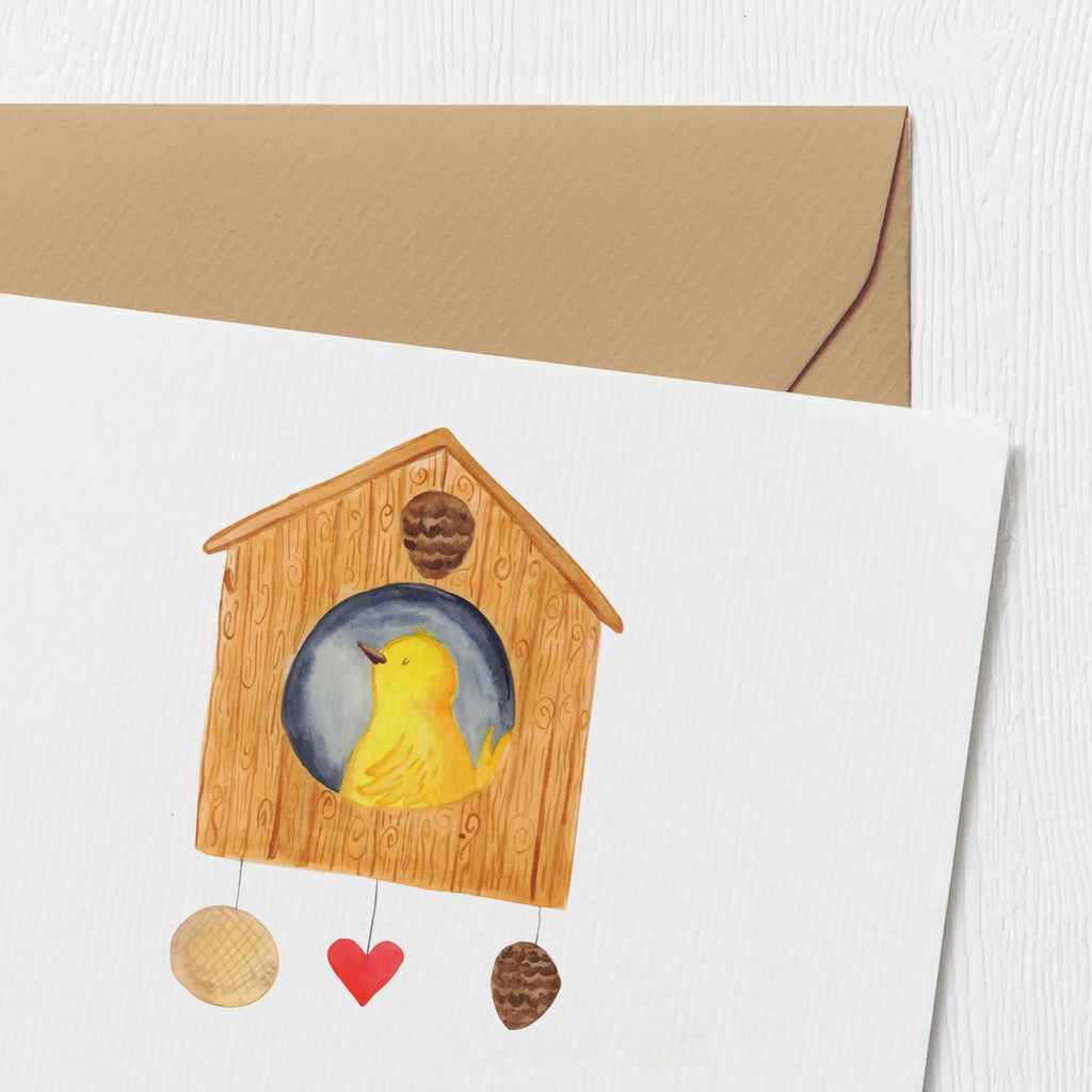 Deluxe Card birdhouse Home Hochwertige Klappkarte, Klappkarte, Glückwunschkarte, Hochwertige Grußkarte, Karte, Einladungskarte, Geburtstagskarte, Hochzeitskarte, Grußkarte, Tiermotive, Gute Laune, lustige Sprüche, Tiere, Haus, Einzug, Hausbau, Einzugsgeschenk, Home sweet Home, Geschenk, Vogelhaus, Umzug, Vogel
