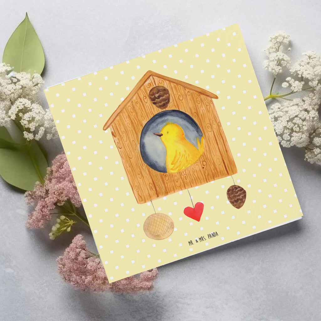Deluxe Card birdhouse Home Hochwertige Klappkarte, Klappkarte, Glückwunschkarte, Hochwertige Grußkarte, Karte, Einladungskarte, Geburtstagskarte, Hochzeitskarte, Grußkarte, Tiermotive, Gute Laune, lustige Sprüche, Tiere, Haus, Einzug, Hausbau, Einzugsgeschenk, Home sweet Home, Geschenk, Vogelhaus, Umzug, Vogel