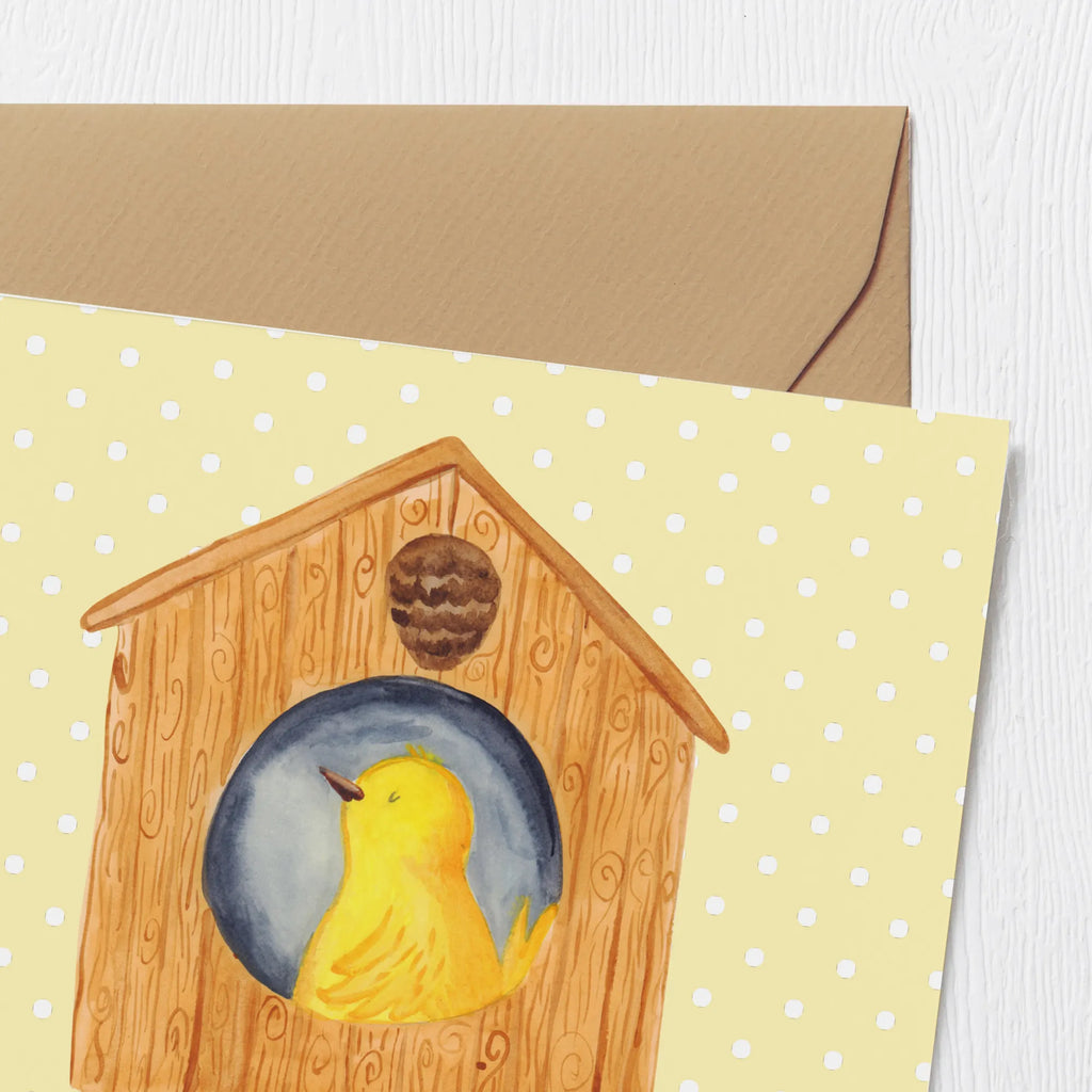 Deluxe Card birdhouse Home Hochwertige Klappkarte, Klappkarte, Glückwunschkarte, Hochwertige Grußkarte, Karte, Einladungskarte, Geburtstagskarte, Hochzeitskarte, Grußkarte, Tiermotive, Gute Laune, lustige Sprüche, Tiere, Haus, Einzug, Hausbau, Einzugsgeschenk, Home sweet Home, Geschenk, Vogelhaus, Umzug, Vogel