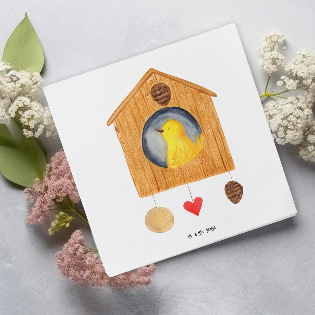 Deluxe Card birdhouse Home Hochwertige Klappkarte, Klappkarte, Glückwunschkarte, Hochwertige Grußkarte, Karte, Einladungskarte, Geburtstagskarte, Hochzeitskarte, Grußkarte, Tiermotive, Gute Laune, lustige Sprüche, Tiere, Haus, Einzug, Hausbau, Einzugsgeschenk, Home sweet Home, Geschenk, Vogelhaus, Umzug, Vogel
