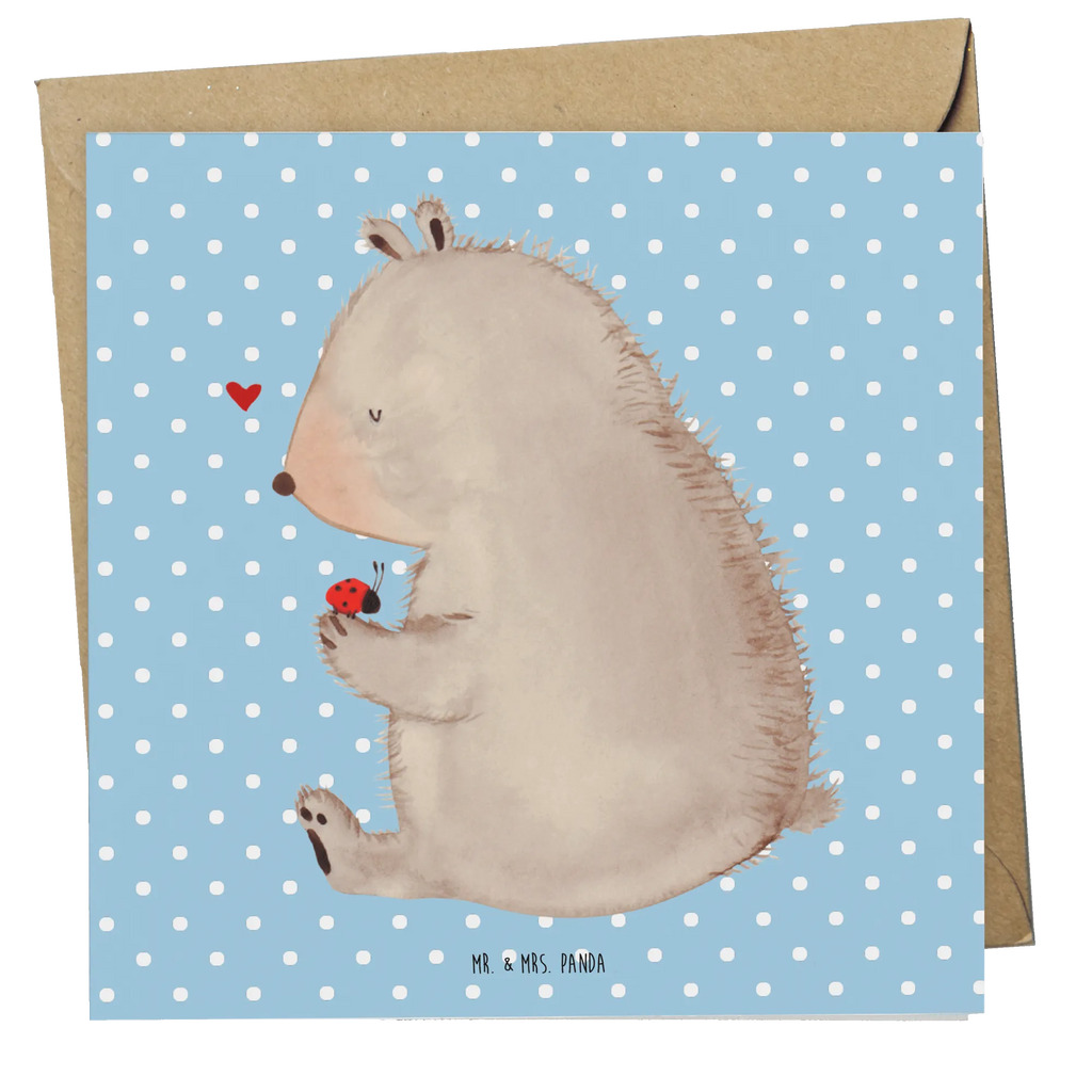 Deluxe Card bear ladybug Glückwunschkarte, Hochwertige Klappkarte, Karte, Hochzeitskarte, Geburtstagskarte, Grußkarte, Einladungskarte, Hochwertige Grußkarte, Klappkarte, Bär, Teddy, Teddybär, Liebe, Freiheit, Das Leben ist schön, Marienkäfer, Motivation