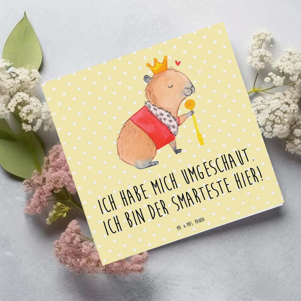 Deluxe Card Capybara King Grußkarte, Klappkarte, anlasskarte, faltkarte, doppelkarte, Glückwunschkarte, Lustige Sprüche, Tiere, Tiermotive, Gute Laune, Capybara, König