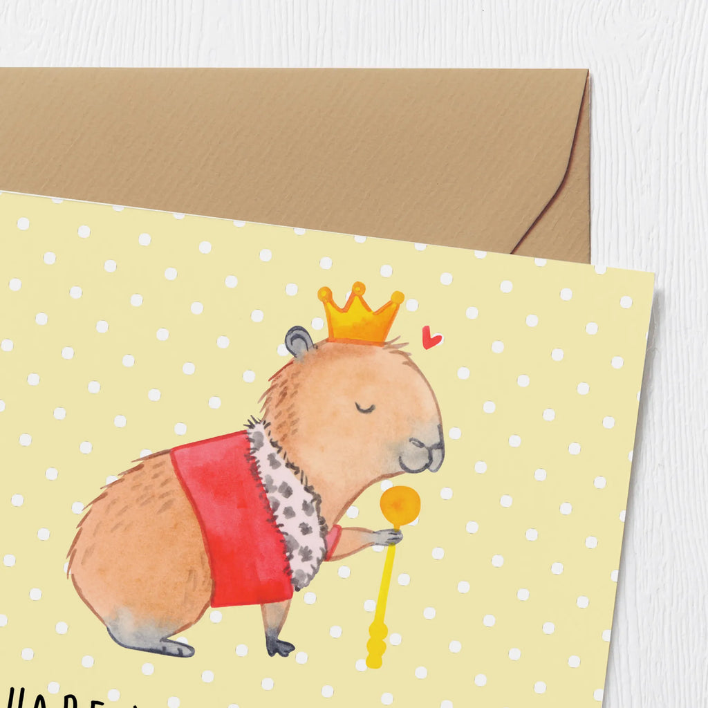 Deluxe Card Capybara King Grußkarte, Klappkarte, anlasskarte, faltkarte, doppelkarte, Glückwunschkarte, Lustige Sprüche, Tiere, Tiermotive, Gute Laune, Capybara, König