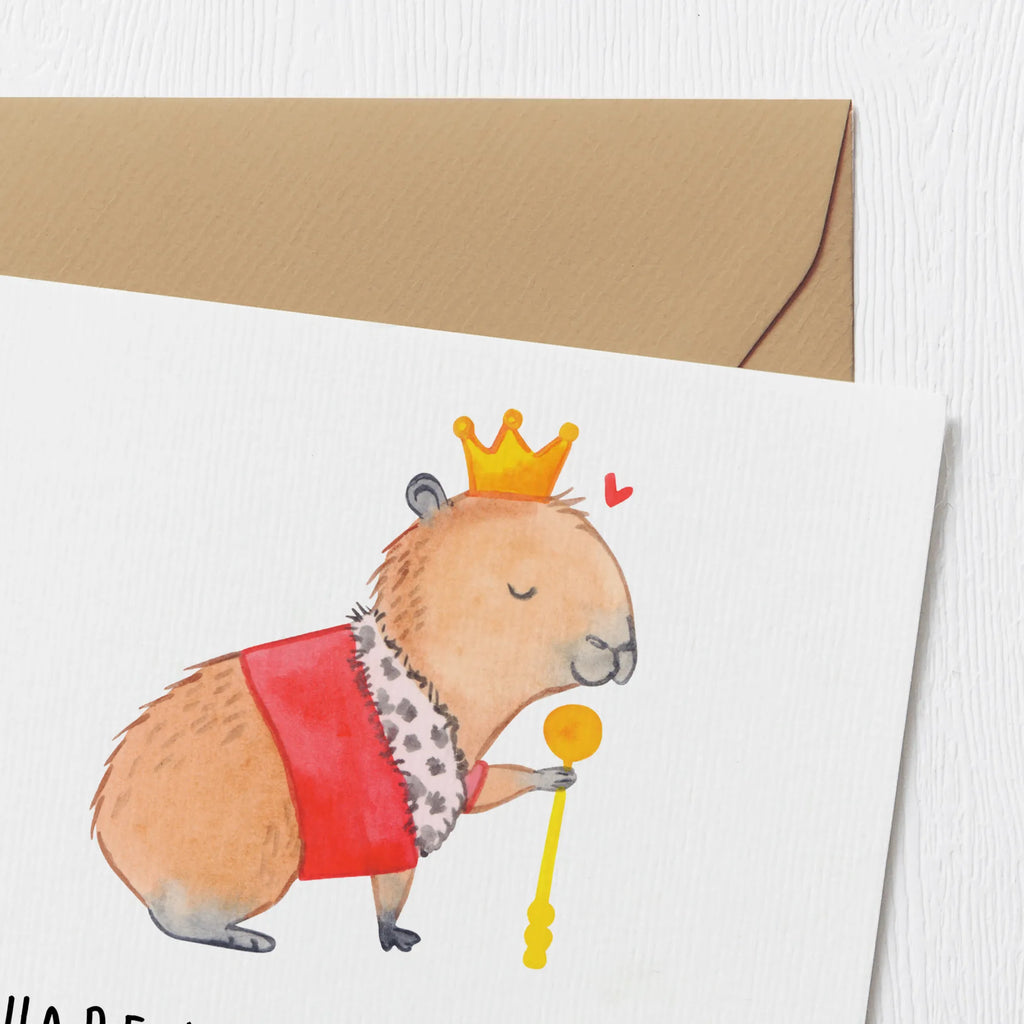 Deluxe Card Capybara King Grußkarte, Klappkarte, anlasskarte, faltkarte, doppelkarte, Glückwunschkarte, Lustige Sprüche, Tiere, Tiermotive, Gute Laune, Capybara, König