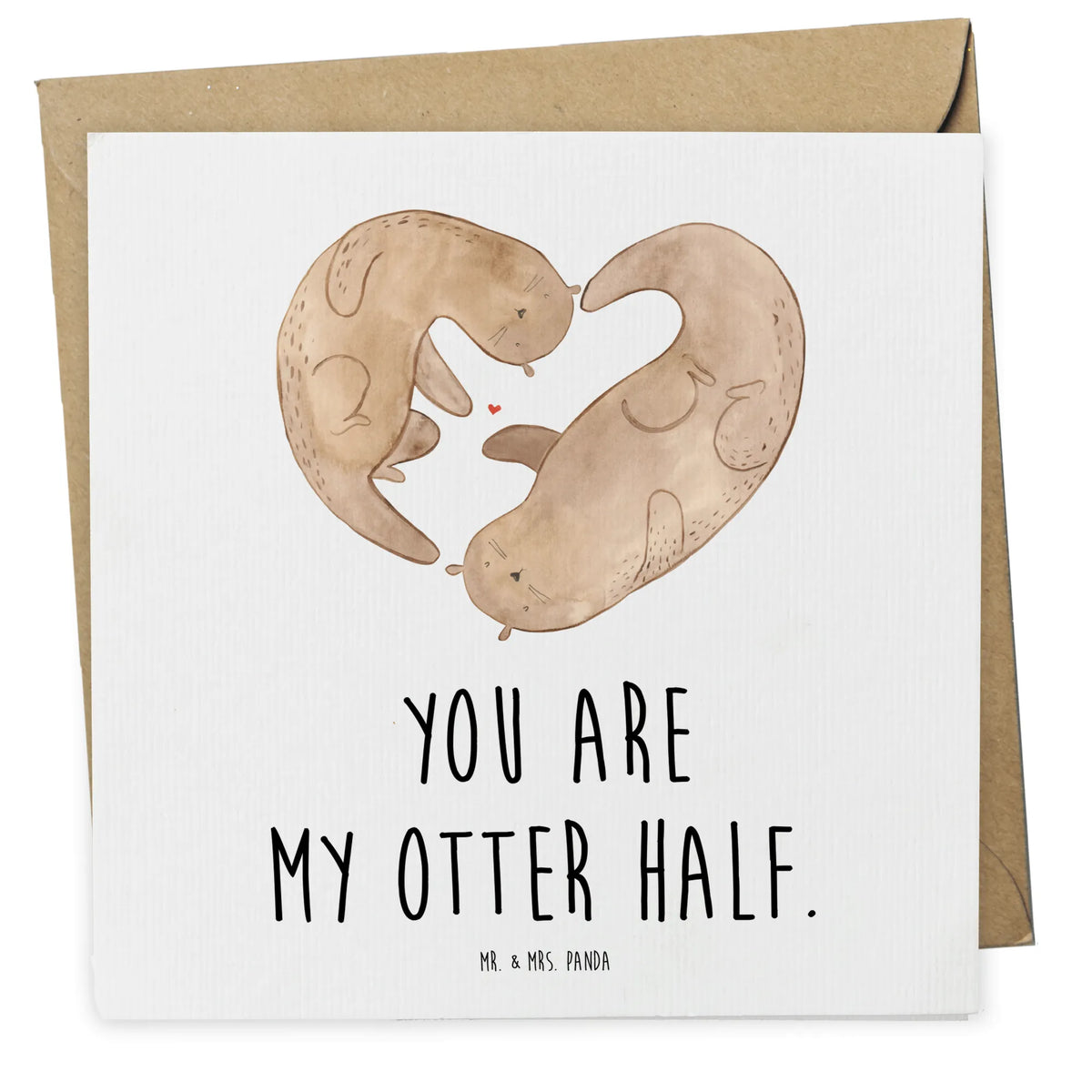 Deluxe Karte Otter Herz anlasskarte, faltkarte, doppelkarte, Grußkarte, Glückwunschkarte, Klappkarte, Fischotter, Seeotter, Otter, Liebe, Verlobung, Bessere Hälfte, Hochzeitstag, Gemeinsames Leben, Jahrestag, Liebesbeweis, Herz, Liebesgeschenk, Love You