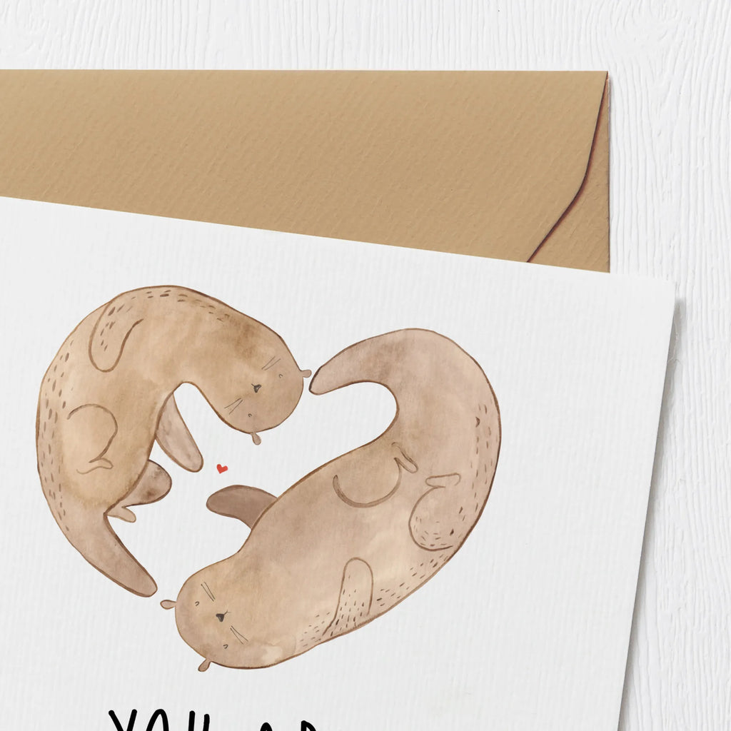 Deluxe Card otter Heart Geburtstagskarte, Hochwertige Grußkarte, Karte, Einladungskarte, Hochzeitskarte, Glückwunschkarte, Klappkarte, Grußkarte, Hochwertige Klappkarte, Otter, Fischotter, Seeotter, Liebesbeweis, Love you, Hochzeitstag, Jahrestag, Herz, Bessere Hälfte, Liebesgeschenk, Verlobung, Liebe, gemeinsames Leben
