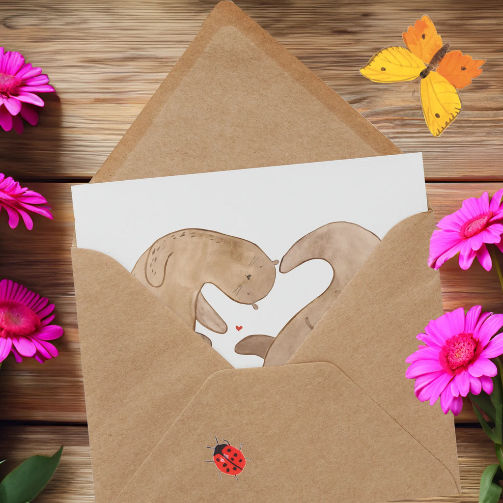 Deluxe Card otter Heart Geburtstagskarte, Hochwertige Grußkarte, Karte, Einladungskarte, Hochzeitskarte, Glückwunschkarte, Klappkarte, Grußkarte, Hochwertige Klappkarte, Otter, Fischotter, Seeotter, Liebesbeweis, Love you, Hochzeitstag, Jahrestag, Herz, Bessere Hälfte, Liebesgeschenk, Verlobung, Liebe, gemeinsames Leben