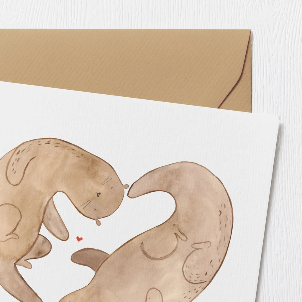 Deluxe Card otter Heart Geburtstagskarte, Hochwertige Grußkarte, Karte, Einladungskarte, Hochzeitskarte, Glückwunschkarte, Klappkarte, Grußkarte, Hochwertige Klappkarte, Otter, Fischotter, Seeotter, Liebesbeweis, Love you, Hochzeitstag, Jahrestag, Herz, Bessere Hälfte, Liebesgeschenk, Verlobung, Liebe, gemeinsames Leben