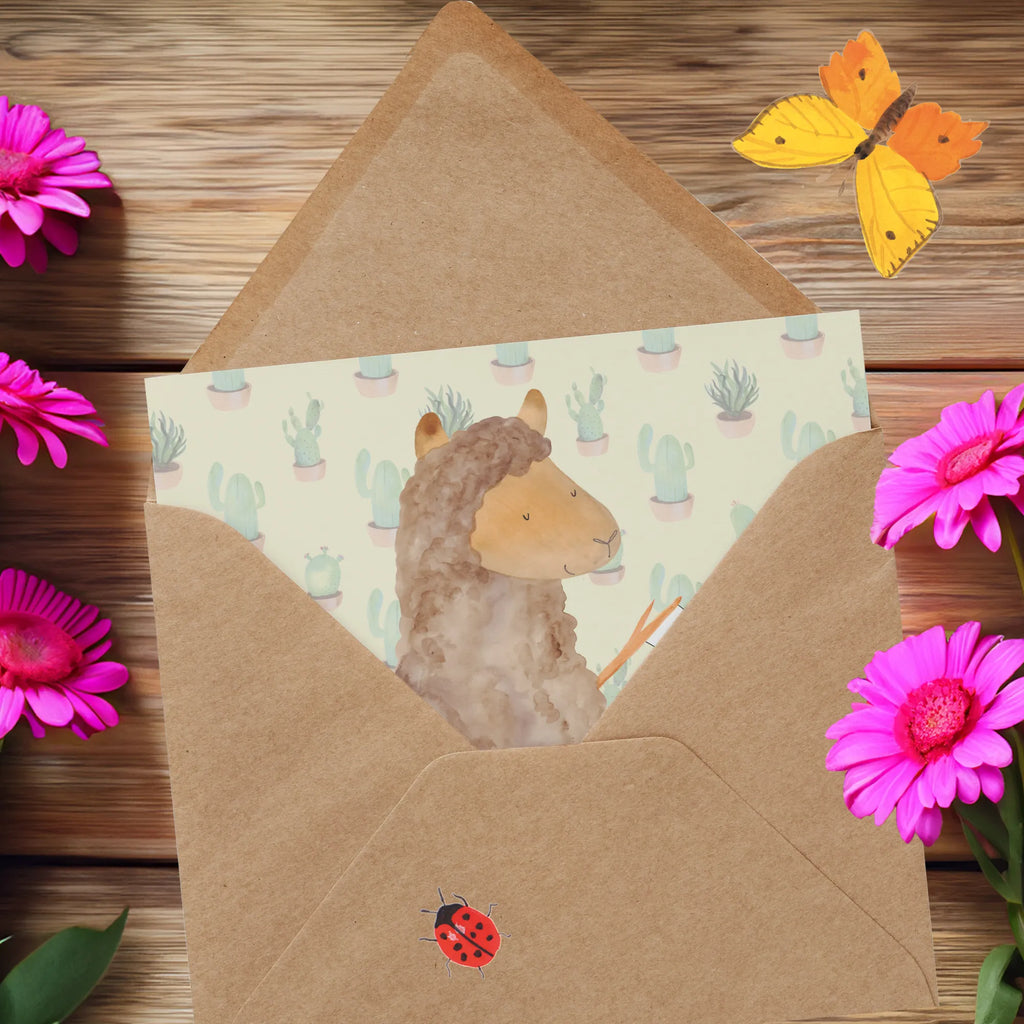 Deluxe Card alpaca banner Glückwunschkarte, anlasskarte, faltkarte, Grußkarte, Klappkarte, doppelkarte, Alpaka, Lama, Lamas, Alpakas, Liebe