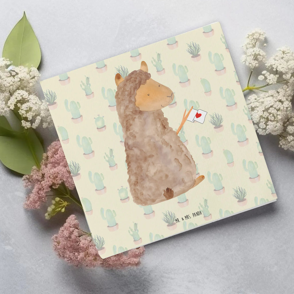 Deluxe Card alpaca banner Glückwunschkarte, anlasskarte, faltkarte, Grußkarte, Klappkarte, doppelkarte, Alpaka, Lama, Lamas, Alpakas, Liebe