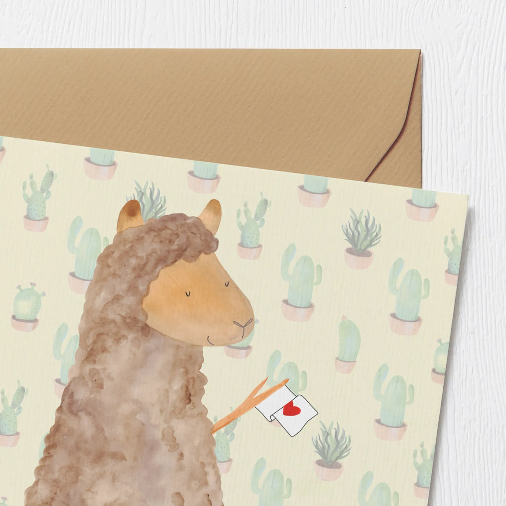 Deluxe Card alpaca banner Glückwunschkarte, anlasskarte, faltkarte, Grußkarte, Klappkarte, doppelkarte, Alpaka, Lama, Lamas, Alpakas, Liebe