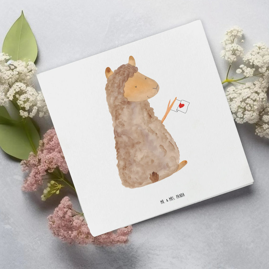 Deluxe Card alpaca banner Glückwunschkarte, anlasskarte, faltkarte, Grußkarte, Klappkarte, doppelkarte, Alpaka, Lama, Lamas, Alpakas, Liebe