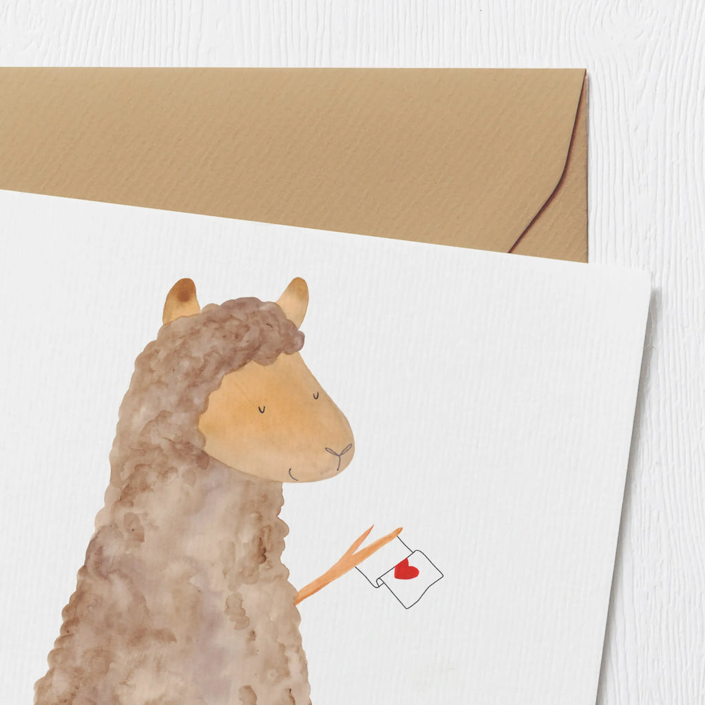 Deluxe Card alpaca banner Glückwunschkarte, anlasskarte, faltkarte, Grußkarte, Klappkarte, doppelkarte, Alpaka, Lama, Lamas, Alpakas, Liebe