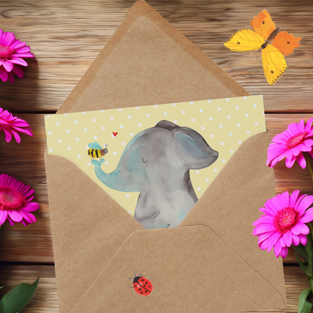 Deluxe Card elephant bee Klappkarte, Glückwunschkarte, Grußkarte, faltkarte, doppelkarte, anlasskarte, Tiere, Lustige Sprüche, Tiermotive, Gute Laune, Liebesspruch, Jahrestag, Hochzeitsgeschenk, Biene, Liebesbeweis, Liebe, Heiratsantrag, Elefant, Liebesgeschenk