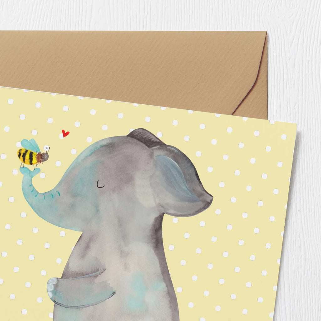 Deluxe Card elephant bee Klappkarte, Glückwunschkarte, Grußkarte, faltkarte, doppelkarte, anlasskarte, Tiere, Lustige Sprüche, Tiermotive, Gute Laune, Liebesspruch, Jahrestag, Hochzeitsgeschenk, Biene, Liebesbeweis, Liebe, Heiratsantrag, Elefant, Liebesgeschenk
