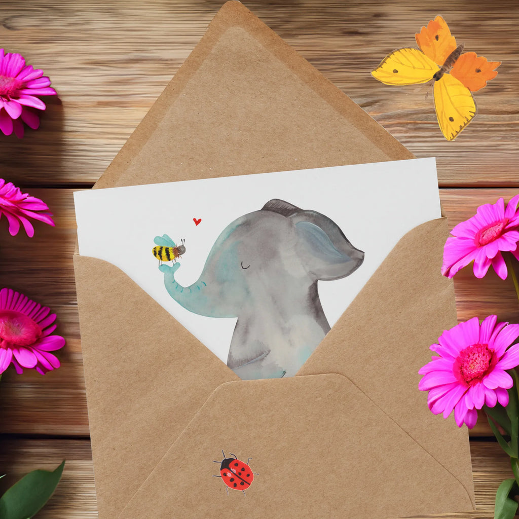 Deluxe Card elephant bee Klappkarte, Glückwunschkarte, Grußkarte, faltkarte, doppelkarte, anlasskarte, Tiere, Lustige Sprüche, Tiermotive, Gute Laune, Liebesspruch, Jahrestag, Hochzeitsgeschenk, Biene, Liebesbeweis, Liebe, Heiratsantrag, Elefant, Liebesgeschenk