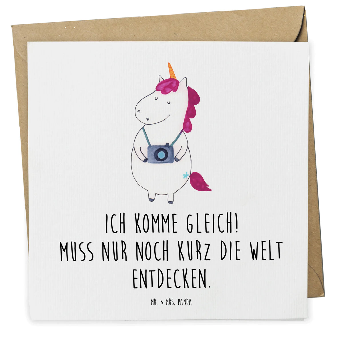 Deluxe Card unicorn photographer Holiday, Traveler gift, Camera, Photographer, Photographer gift, Photography