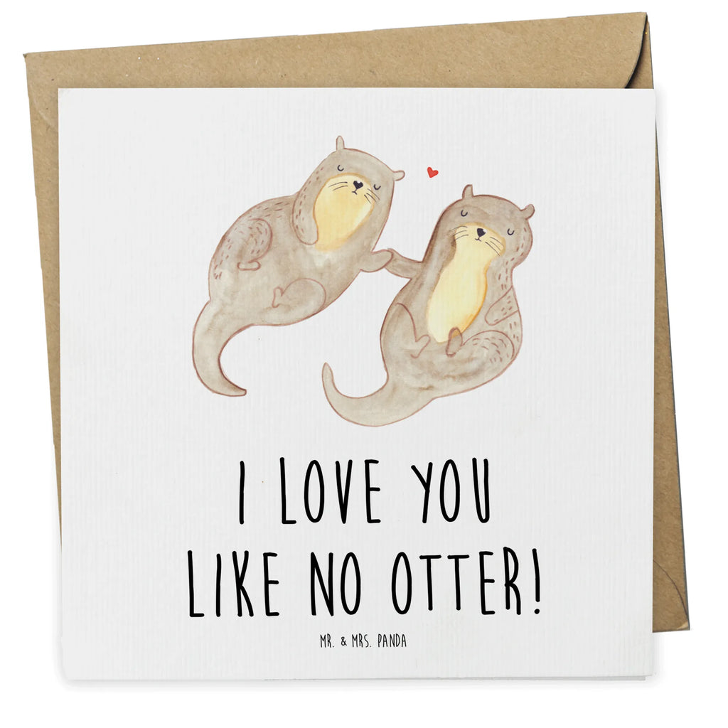 Deluxe Karte Otter Hände halten Klappkarte, faltkarte, doppelkarte, Glückwunschkarte, anlasskarte, Grußkarte, Otter, Fischotter, Seeotter, Otter Seeotter See Otter