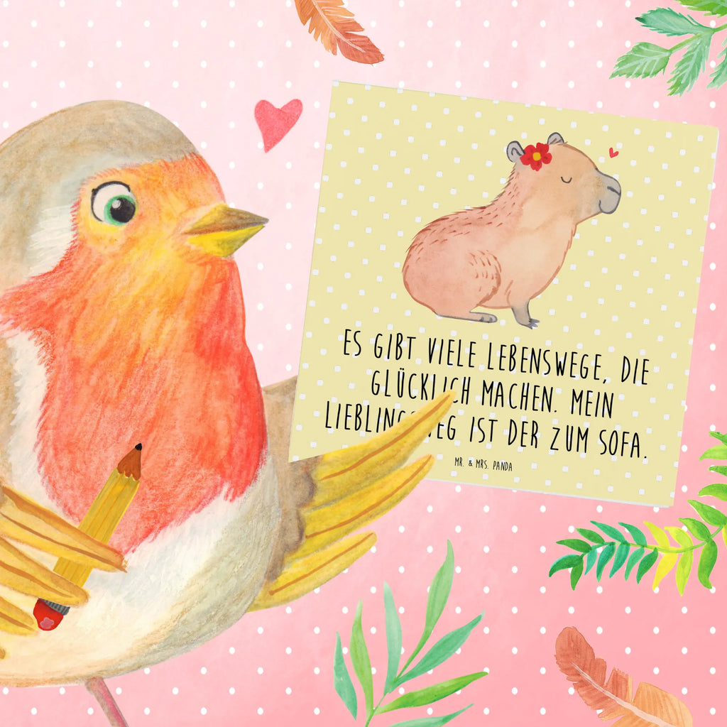 Deluxe Card Capybara flower Grußkarte, Hochwertige Grußkarte, Hochwertige Klappkarte, Hochzeitskarte, Glückwunschkarte, Karte, Klappkarte, Einladungskarte, Geburtstagskarte, Tiermotive, Gute Laune, lustige Sprüche, Tiere, Capybara