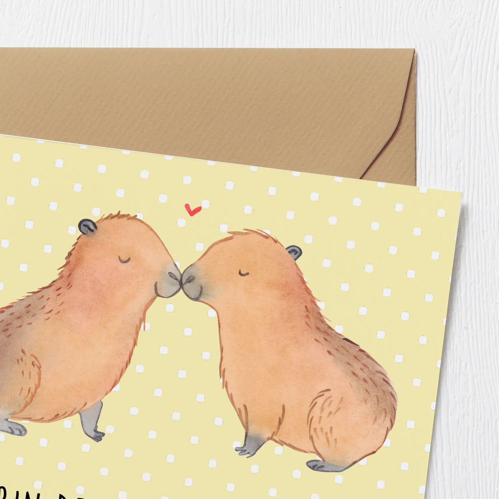 Deluxe Card Capybara love Glückwunschkarte, Grußkarte, doppelkarte, anlasskarte, faltkarte, Klappkarte, Lustige Sprüche, Tiere, Tiermotive, Gute Laune, Romantisches Geschenk, Jahrestag, Herzlich, Liebesspruch, Ehejubiläum, Capybara, Du Bist Meins, Kuschel Capybaras, Liebe, Liebesbeweis, Verliebt, Paar, Tierliebe, Partnertiere, Verschmolzen, Valentinstag, Geschenkidee, Handgezeichnet, Beziehung, Ich Bin Deins