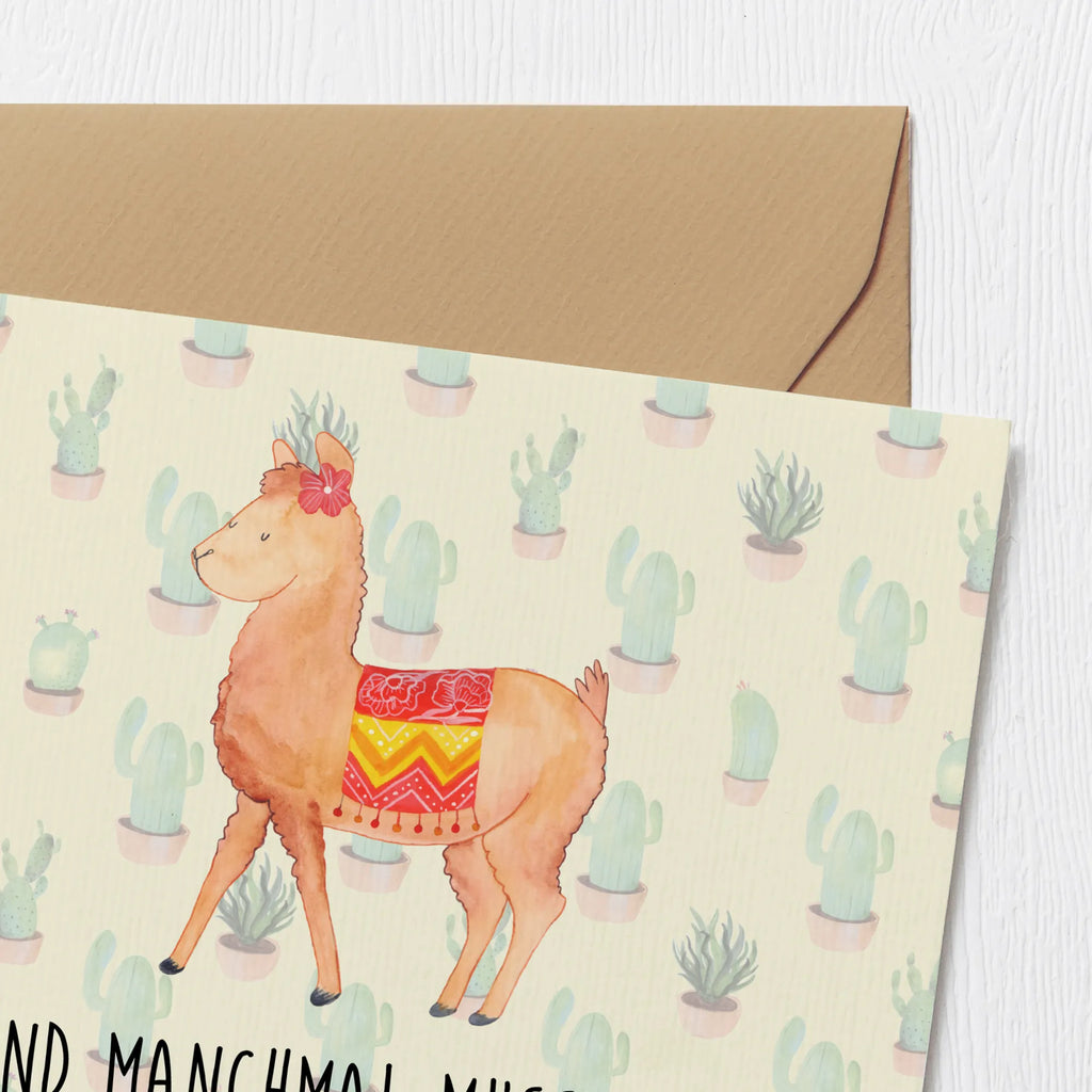 Deluxe Karte Alpaka Stolz Grußkarte, Klappkarte, faltkarte, Glückwunschkarte, doppelkarte, anlasskarte, Alpaka, Lama