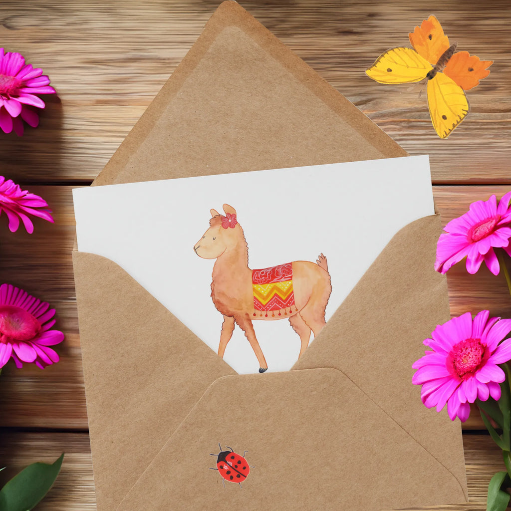 Deluxe Karte Alpaka Stolz Grußkarte, Klappkarte, faltkarte, Glückwunschkarte, doppelkarte, anlasskarte, Alpaka, Lama