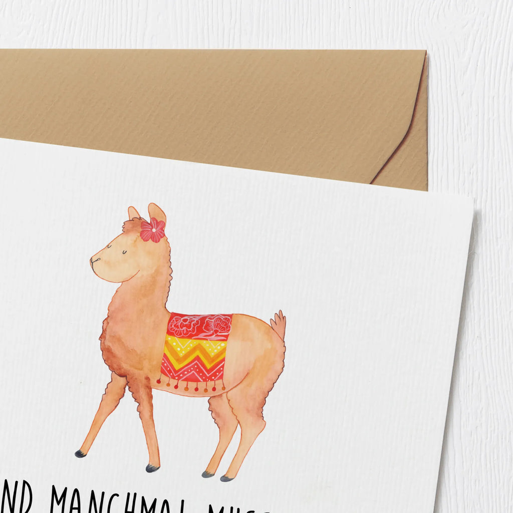 Deluxe Karte Alpaka Stolz Grußkarte, Klappkarte, faltkarte, Glückwunschkarte, doppelkarte, anlasskarte, Alpaka, Lama
