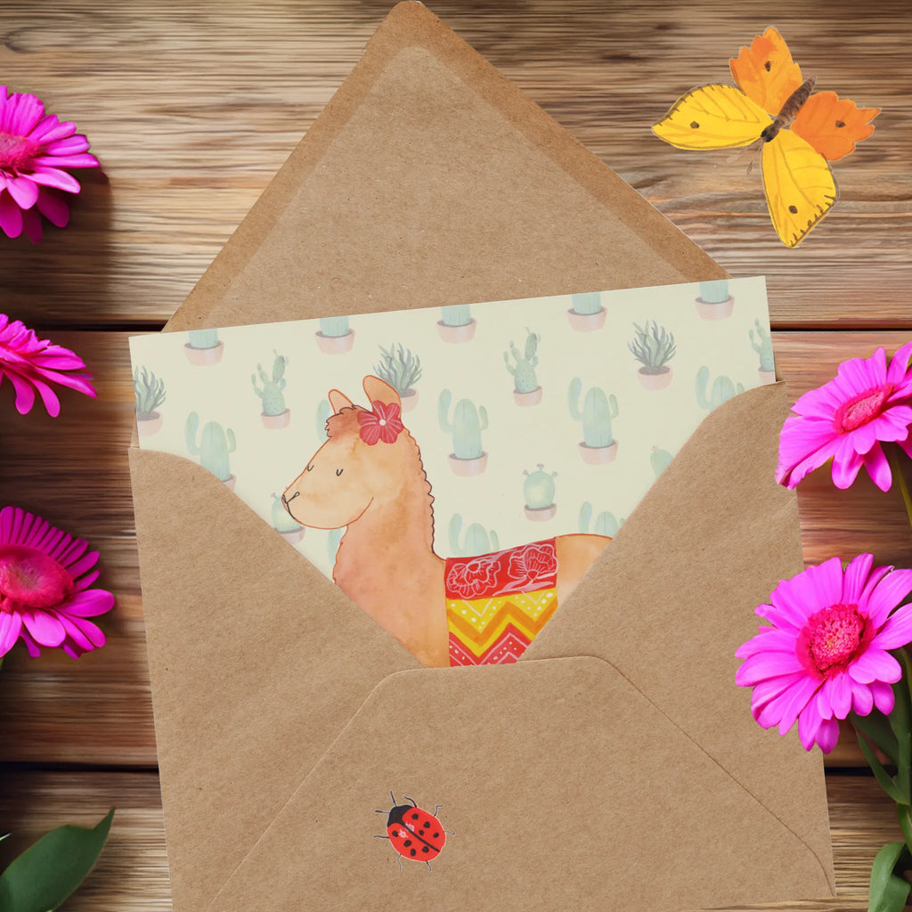 Deluxe Karte Alpaka Stolz Grußkarte, Klappkarte, faltkarte, Glückwunschkarte, doppelkarte, anlasskarte, Alpaka, Lama