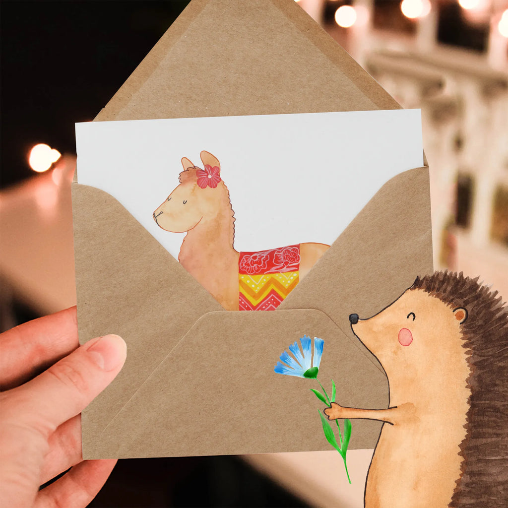 Deluxe Karte Alpaka Stolz Grußkarte, Klappkarte, faltkarte, Glückwunschkarte, doppelkarte, anlasskarte, Alpaka, Lama