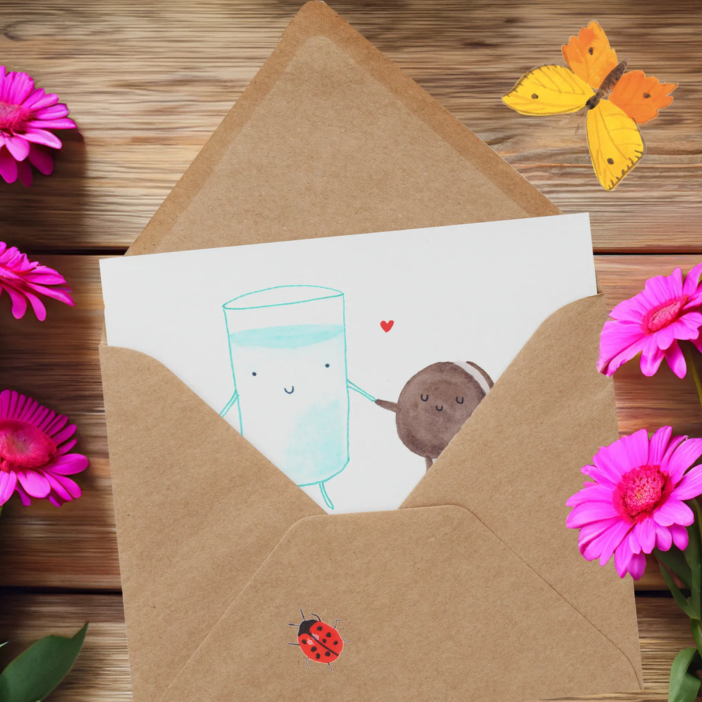 Deluxe Karte Milch Keks faltkarte, Grußkarte, doppelkarte, Klappkarte, anlasskarte, Glückwunschkarte, Tiermotive, Gute Laune, Tiere, Lustige Sprüche, Kekse, Motiv Süß, Perfektes Paar, Milk, Kaffee, Einladung Frühstück, Keks, Romantisch, Cookie, Milch