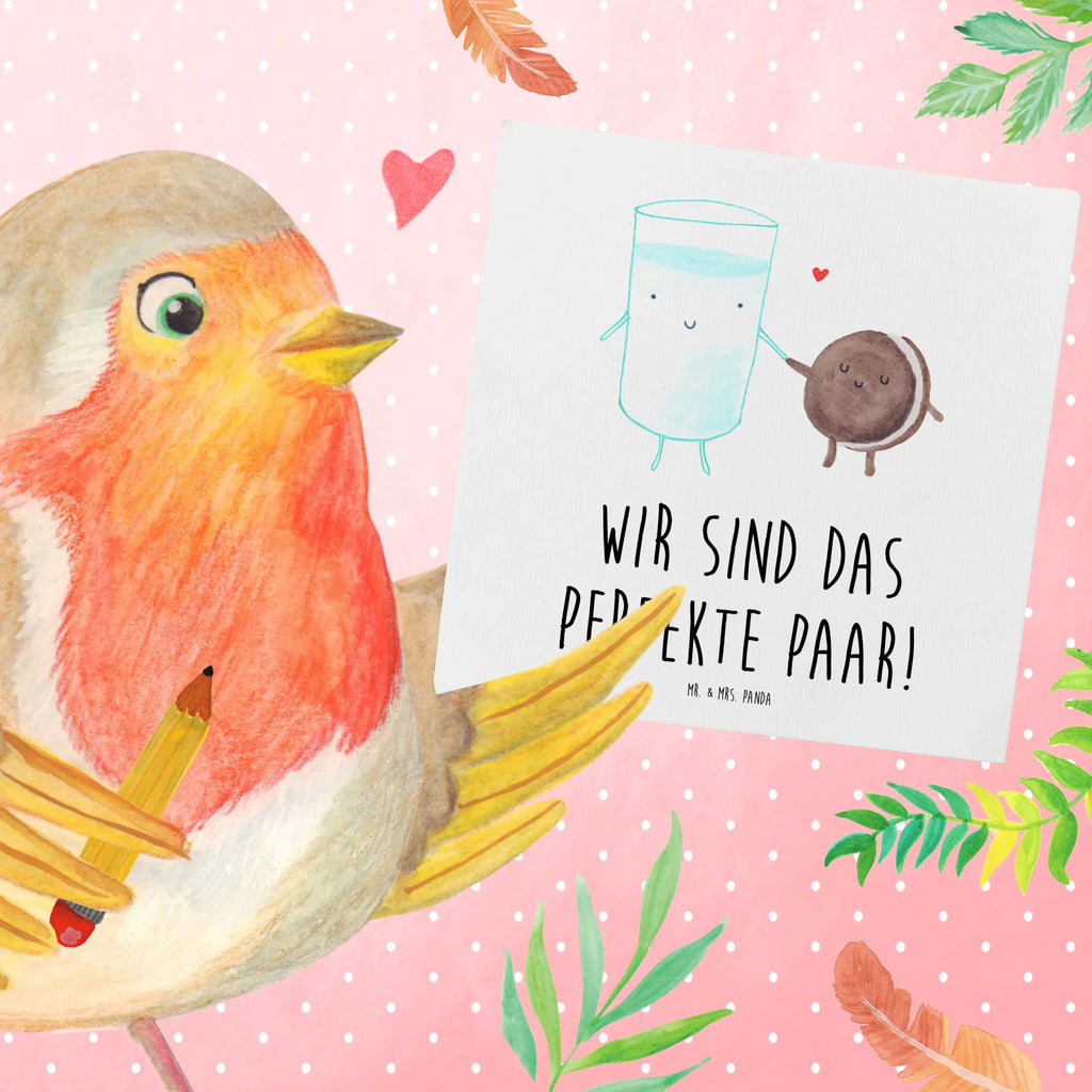 Deluxe Karte Milch Keks faltkarte, Grußkarte, doppelkarte, Klappkarte, anlasskarte, Glückwunschkarte, Tiermotive, Gute Laune, Tiere, Lustige Sprüche, Kekse, Motiv Süß, Perfektes Paar, Milk, Kaffee, Einladung Frühstück, Keks, Romantisch, Cookie, Milch