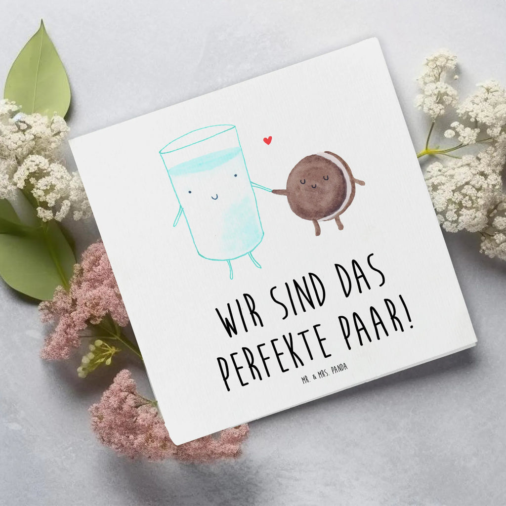 Deluxe Karte Milch Keks faltkarte, Grußkarte, doppelkarte, Klappkarte, anlasskarte, Glückwunschkarte, Tiermotive, Gute Laune, Tiere, Lustige Sprüche, Kekse, Motiv Süß, Perfektes Paar, Milk, Kaffee, Einladung Frühstück, Keks, Romantisch, Cookie, Milch