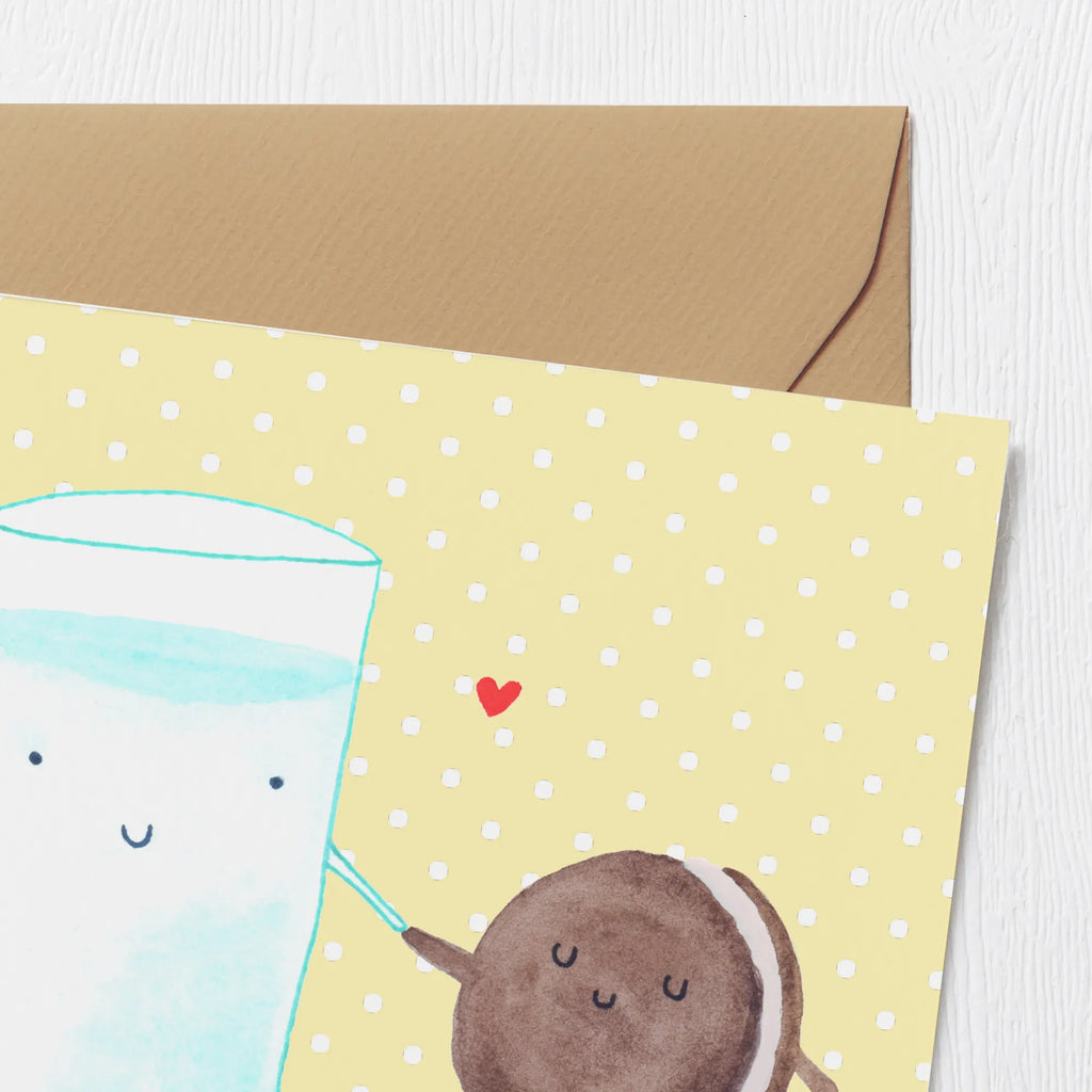 Deluxe Karte Milch Keks faltkarte, Grußkarte, doppelkarte, Klappkarte, anlasskarte, Glückwunschkarte, Tiermotive, Gute Laune, Tiere, Lustige Sprüche, Kekse, Motiv Süß, Perfektes Paar, Milk, Kaffee, Einladung Frühstück, Keks, Romantisch, Cookie, Milch